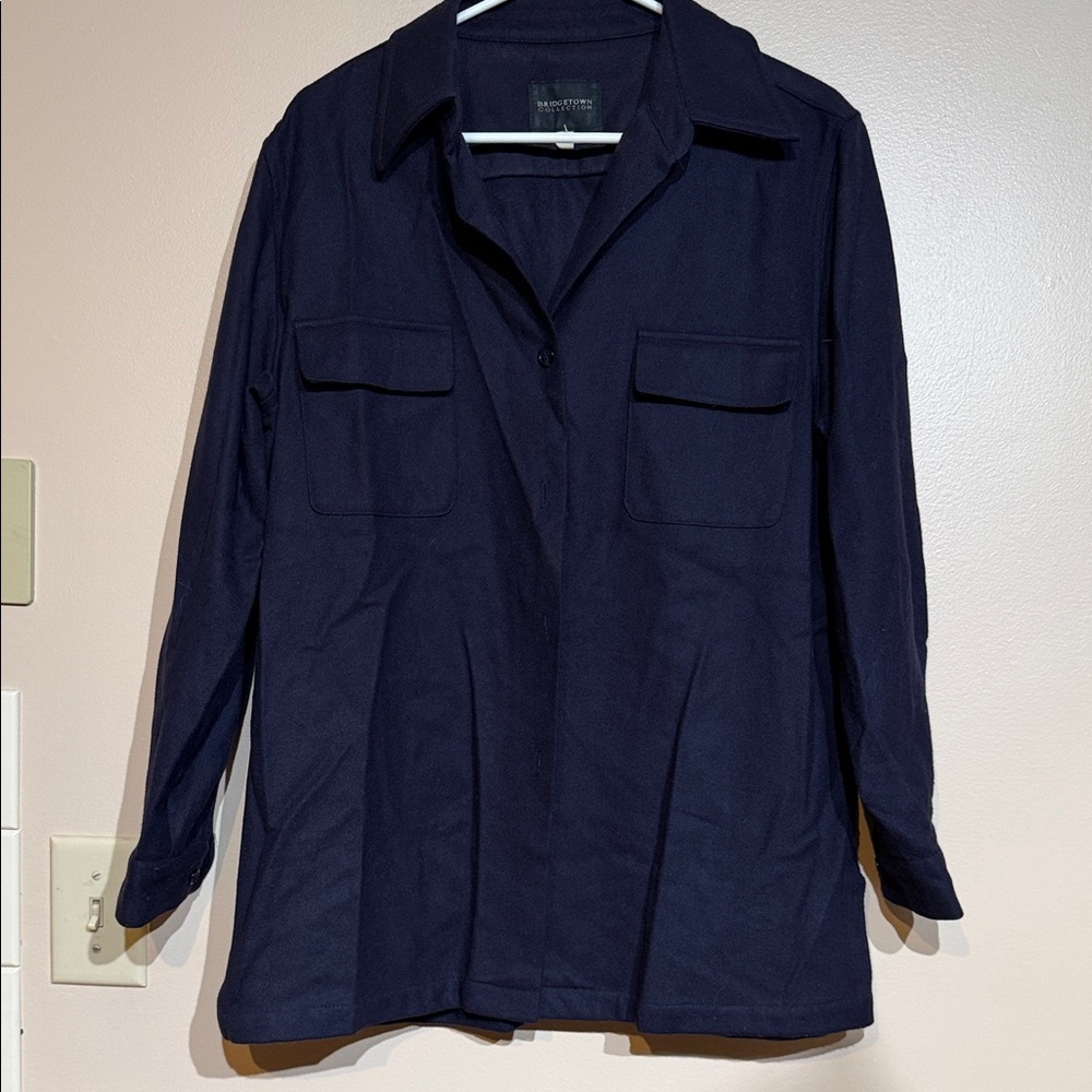 Wool Bridgetown collection Navy Button Down Shirt